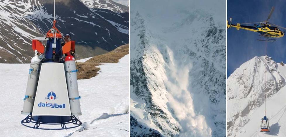 GASSDREVET: Denne gassdrevne sn�skredutl�seren st�r n� klart i Bjerkvik i Troms, og kan p� kort varsel settes inn for � gj�re Tromdalen p� Senja trygg for letemannskaper. Foto: Betongrenovering Drift as