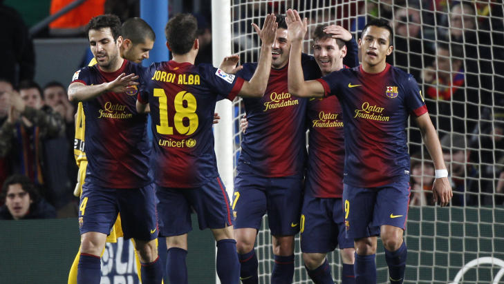 RIISE-FAVORITT:  Lionel Messi og Barcelona er i kvartfinalen i Champions League, men hadde store problemer med AC Milan i f�rste kamp. I kvartfinalen venter Paris Saint Germain. Foto: NTB Scanpix