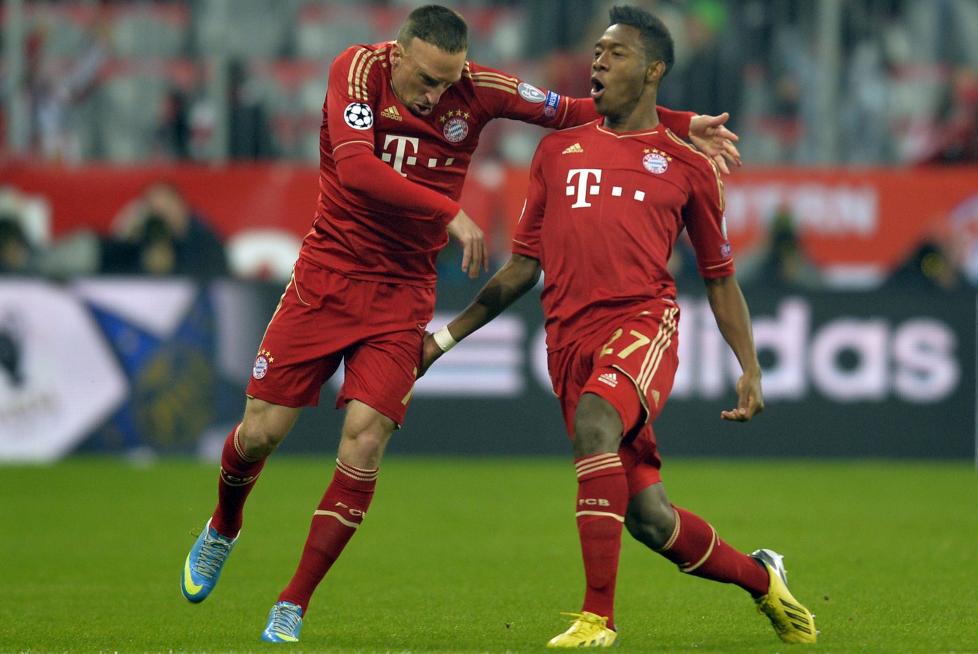   ALABA-KADABRA:   David Alaba slipper jubelen l�s etter � ha sendt Bayern opp i ledelsen mot Juventus. Ribery hadde ogs� en stor kamp. FOTO:AFP/ODD ANDERSEN