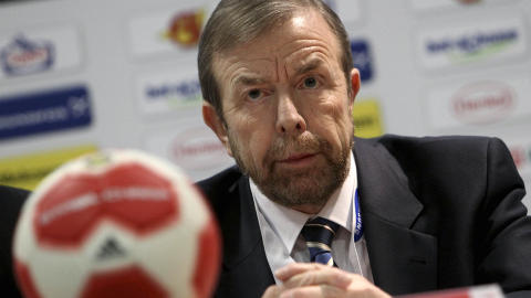  GODE VENNER: Tor Lian hadde god kontakt med Niels Hertzberg.           FOTO:REUTERS/Oleg Popov