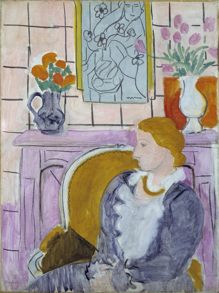 STRIDENS KJERNE: Dette bildet er stridens kjerne. Henry Matisse, Blue Dress in an Yellow Arm Chair, 1937. Foto: �ystein Thorvaldsen, Henie Onstad Kunstsenter.