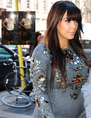 Her er Kim Kardashians blottede babymage