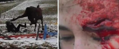 - Hadde jeg ikke hatt p� meg ridehjelmen, ville jeg v�rt d�d