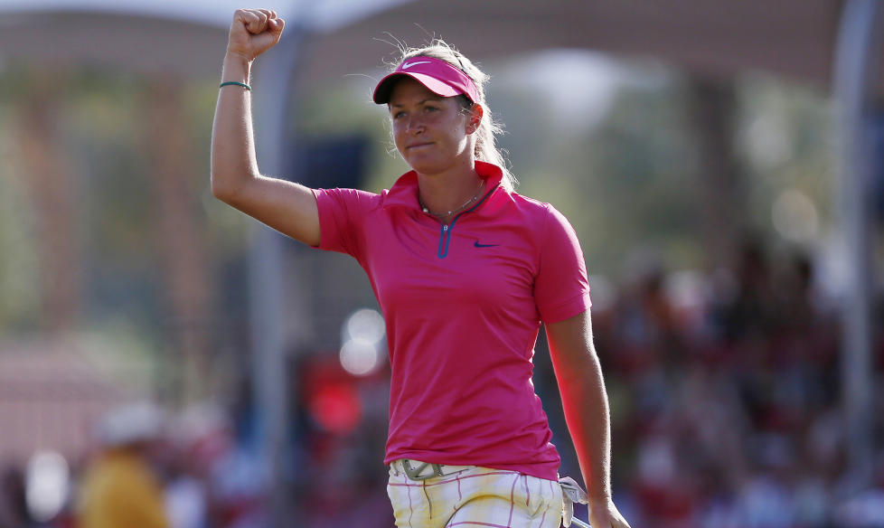 GOD DAG P� JOBB: Suzann Pettersen vartet opp med hele ni birdier p� �pningsrunden. Foto: REUTERS/Danny Moloshok/NTB scanpix