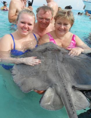 �Vi sv�mmer med store skater�