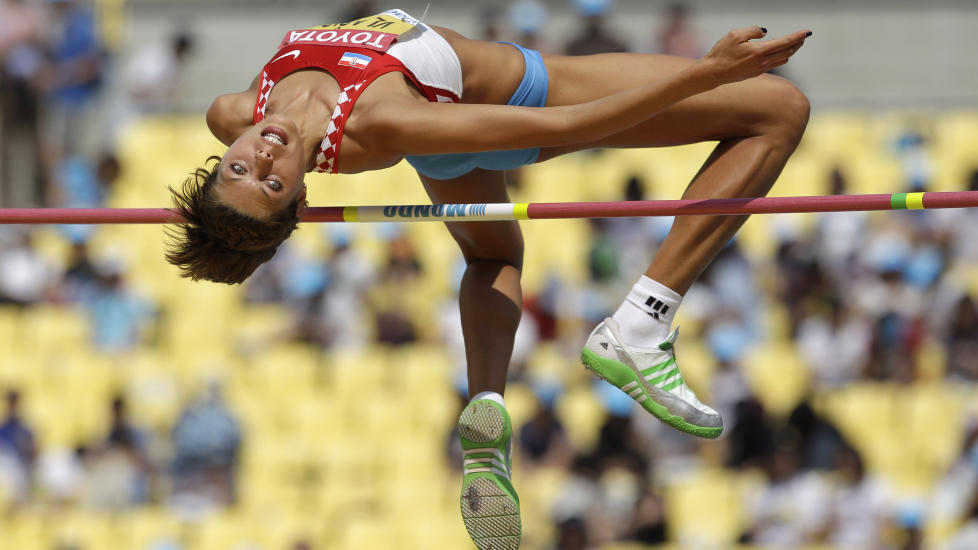  DOBAR DAN:  Den dobbelte verdensmesteren i h�ydehopp, Blanka Vlasic, har ikke kunnet konkurrere siden september 2011. N� er hun lettet over � kunne konkurrere igjen. Foto: AP Photo / David J. Phillip / NTB Scanpix