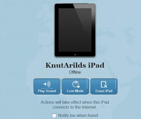 6. De samme funksjonene er tilgjengelig ogs� dersom enheten er skrudd av. S� fort enheten blir koblet p� internett, vil den bli slettet. Du kan ogs� be om en bekreftelse n�r dette skjer. Foto: Skjermbilder