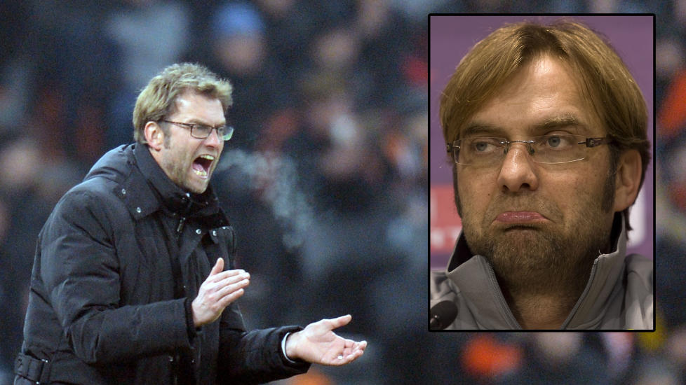 INNR�MMER H�RTRANSPLANTASJON: Dortmund-trener J�rgen Klopp var tydelig tynnere i manken f�r (innfelt) enn han er n�. Han innr�mmer overfor den tyske avisa Bild at han har tatt h�rtransplantasjon. Foto: AFP/AP