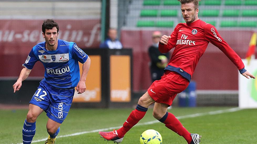 SLO TROYES: Beckham og PSG slo Troyes i dag. Dermed ser det ut til � bli seriegull for Pairs-laget. Foto: AFP / FRANCOIS NASCIMBENI