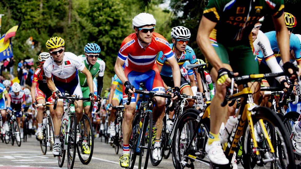 BESTE NORSKE: Lars Petter Nordhaug var beste norske i Amstel Gold Race med en femtendeplass. Her fra VM i fjor.
Foto: Stian Lysberg Solum / NTB scanpix