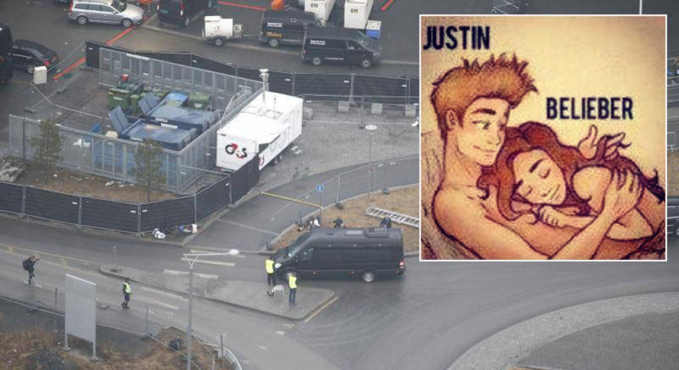 Justin Bieber la ut et bilde av seg selv og en "belieber" på vei fra flyplassen.