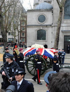 Her tar britene farvel med Margaret Thatcher