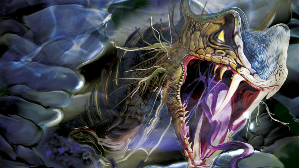 TUSENFRYD: Er det Midgardsormen som skal skremme, eller er det bare en vanlig drage? Foto: TUSENFRYD