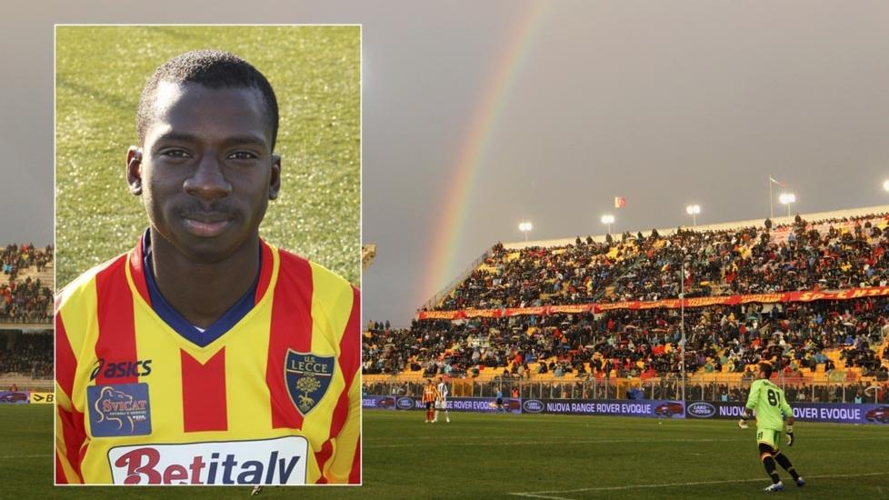 LECCE-SPILLER I TR�BBEL: Via del Mare stadium i Lecce er hjemmebanen til Ousmane Dram�. Det sp�rs hvor lenge det varer. Foto: REUTERS/Ciro De Luca/NTB scanpix
