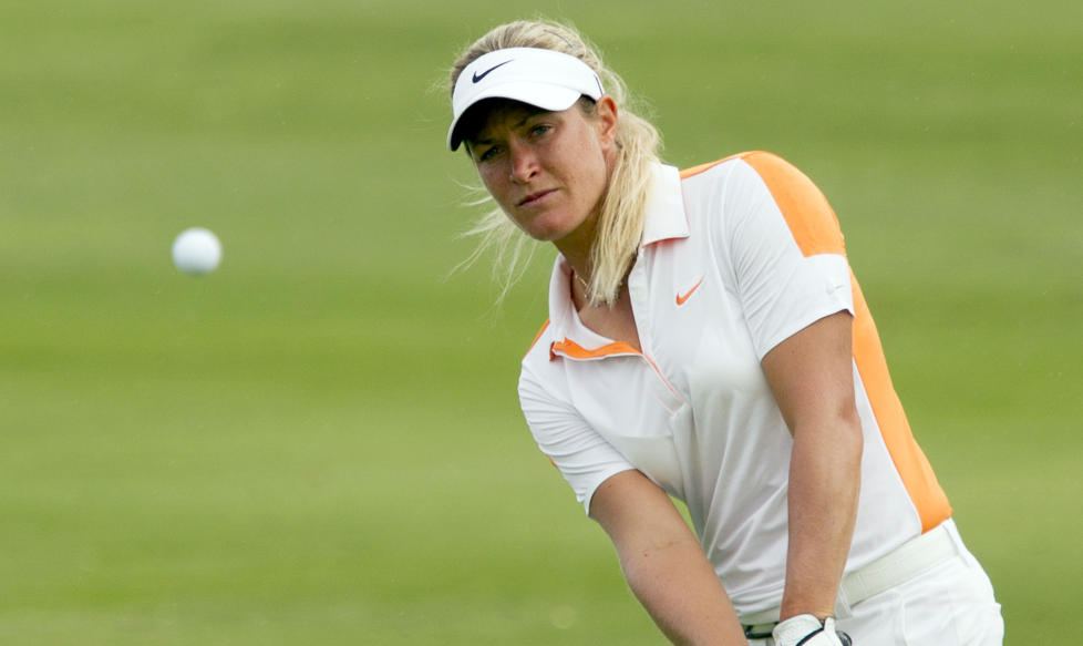 ET LITE STYKKE BAK: Suzann Pettersen ligger p� en delt 15. plass etter dag to i Texas. Foto: AP Photo/Eugene Tanner/NTB scanpix