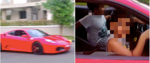 Million�r ble arrestert etter at han lot s�nnen (9) kj�re Ferrari i nabolaget