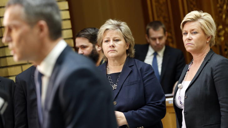 UANSVARLIGE?: Hvordan vil det g� med �konomien dersom Erna Solberg og Siv Jensen tar over etter valget i september? Helt fint, mener 68 prosent av velgerne. Foto: Lise �serud / NTB scanpix