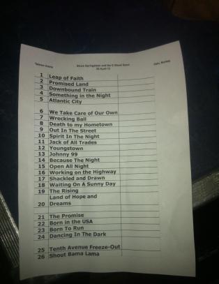 Bildet som avsl�rte kveldens Bruce Springsteen-overraskelser