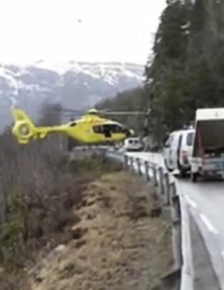 Her lander Luftambulansen p� autovernet