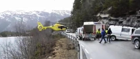 Her lander Luftambulansen p� autovernet