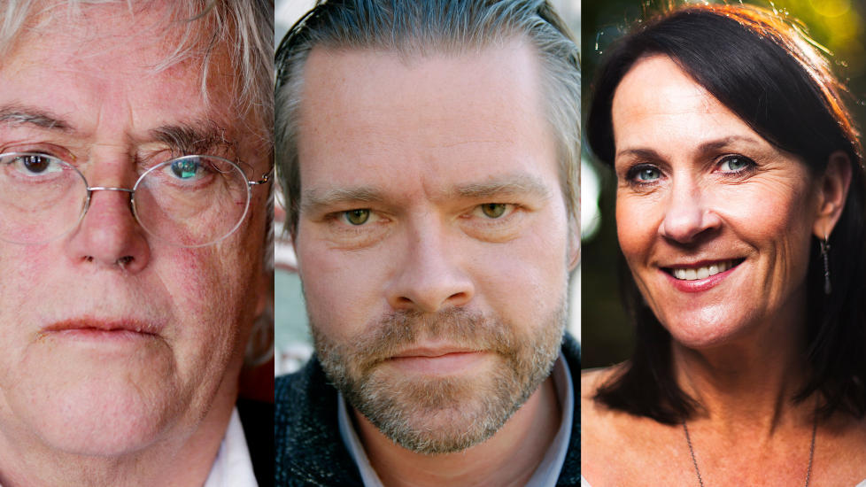 MOTSETNINGSFANS: Dag Solstad, Stig S�terbakken og Vigdis Hjorth er blant de norske forfatterne som er dypt inspirert av S�ren Kierkegaard. Foto: H�kon Mosvold Larsen / NTB // Ida Hjerkinn / Sondre Steen Holvik / Dagbladet