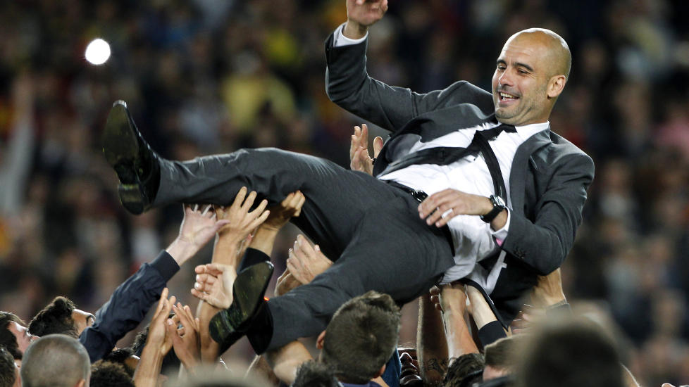  FERDIG:  Pep Guardiola ledet Barcelona til fjorten titler p� sine fire �r i klubben. Han avviser at det er aktuelt � komme tilbake til Nou Camp. Foto: REUTERS / Albert Gea / NTB Scanpix
