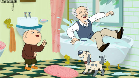 Vil ha en liten hund: Albert �berg �nsker seg en liten hund, og s�ker hjelp hos en tryllekunstner. Bilde: Nordisk film