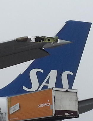 Med denne vingen fl�y SAS til New York