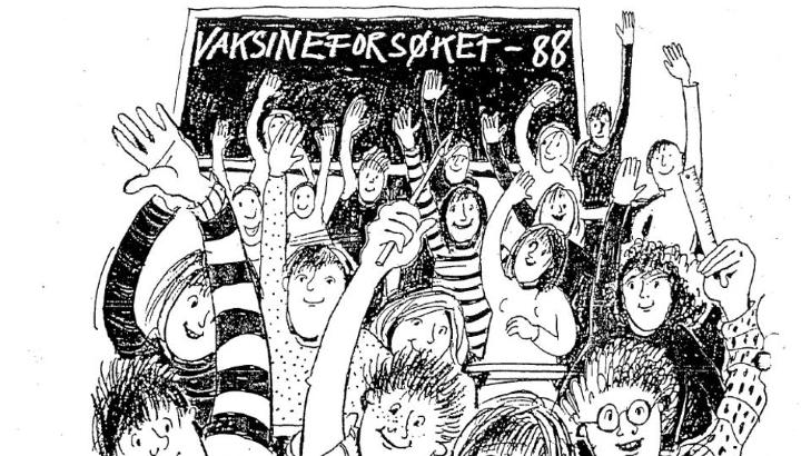 FORS�KSKANINER: 180 000 ungdomsskoleelever pr�vede ut en vaksine mot hjernehinnebetennelse mellom 1988 og 1991 i regi av Statens institutt for folkehelse, n� Folkehelseinstituttet. Faksimile: Brosjyren �Vaksinefors�ket-88�, Statens institutt for folkehelse