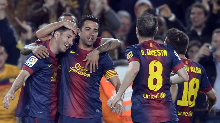  TILBAKE:  Lionel Messi (t.v) fikset seieren for Barcelona over Betis i kveld. F�r han kom innp� sto det 2-2, til slutt sto det 4-2 til katelanerne. Foto: AP Photo / Manu Fernandez / NTB scanpix