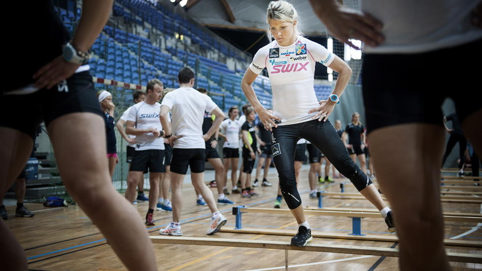 STERKT MOTIVERT: Therese Johaug var med da tre landslag startet oppladningen til vintersesongen med OL i Russland som st�rste m�l i g�r. Foto: Benjamin A. Ward / Dagbladet