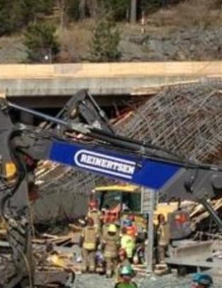 Betongbru kollapset over bil på nye E6 i Trondheim