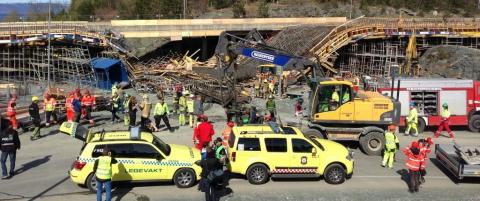 Betongbru kollapset over bil på nye E6 i Trondheim