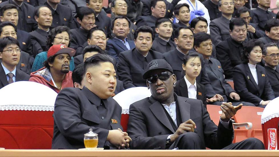 KURVVENNER: Kim Jong-Un og Dennis Rodman. Foto: AFP / KCNA