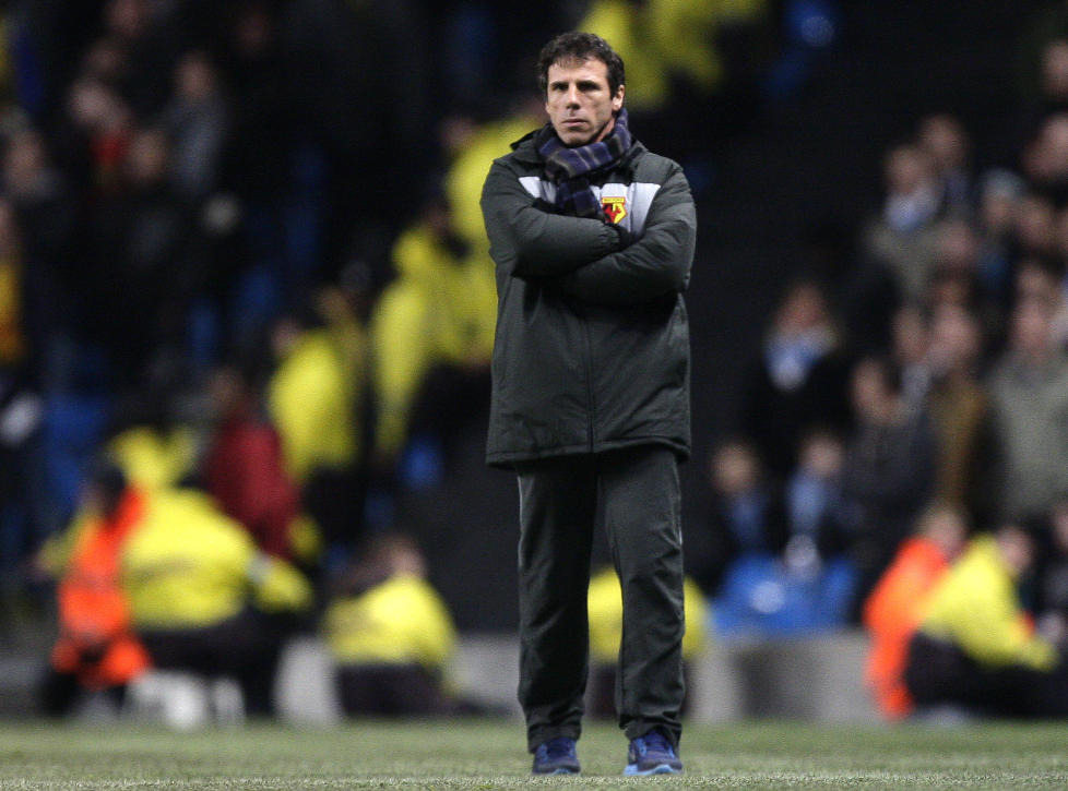 N�R PREMIER LEAGUE: Gianfranco Zolas Watford var nesten klare for Premier League da alt gikk galt. I kveld skal italienerens lag ut i playoff. Foto: AP / Jon Super / NTB Scanpix