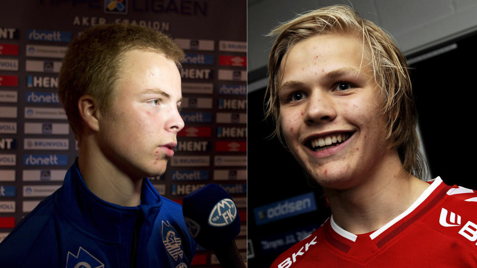 STOR FREMTID: Sander Svendsen (15) og H�kon Lorentzen (15) debuterte begge i Tippeligaen i kveld.  Foto: Svein Ove Ekornesv�g / NTB scanpix og  Astrid M. Nordhaug / Digitalsport