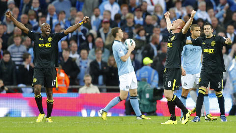  NEDTUREN:  L�rdag tapte City 1-0 mot nedrykkstruede Wigan. Da begynte ryktene rundt Mancini for alvor. To dager senere er han ferdig i klubben. Foto: REUTERS /Andrew Winning / NTB Scanpix