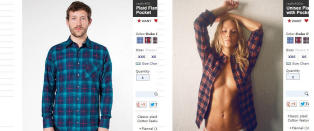 De skal reklamere for den samme unisex-skjorta ...