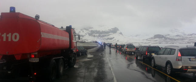To skadd i frontkollisjon på Hemsedalsfjellet