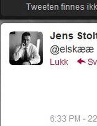 Sist gang var det #hvkæ, denne gangen er det @elskææ fra Jens Stoltenberg