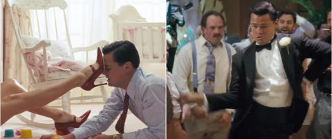 Leonardo DiCaprio bader i vulgær rikdom og kvinner