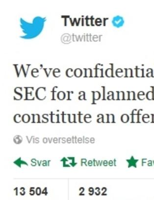 Twitter vil børsnoteres