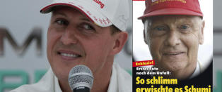«Eksklusivt! Det første bildet etter ulykken. Så hardt rammet er Schumacher»