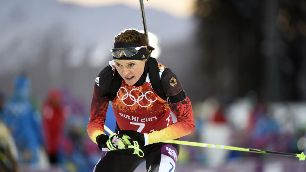 Den tyske skiskytteren Evi Sachenbacher-Stehle skal ha avgitt positiv dopingprøve.
