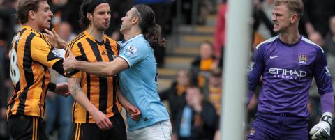Like etterpå spyttet Hull-spilleren mot Joe Hart