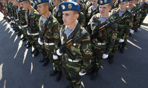BER OM MER ST�TTE: Denne uka ba Transnistrias president om at Russland skal tredoble styrkene sine i Transnistria. De skal if�lge ham sikre freden i regionen. Foto: REUTERS/Gleb Garanich