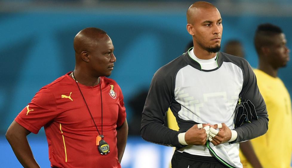 <b> VRAKET: </b> Strømsgodset-keeper Adam Larsen Kwarasey fikk tillit fra start for Ghana mot USA. I kveld mot Tyskland er han derimot å finne på benken.