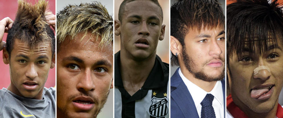 Neymars skiftende hårfrisyrer: Krøllete, rettet, blondt og brunt
