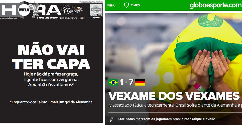 <b> SORG: </b>  De brasilianske avisene slakter spillerne etter gårsdagens kamp.