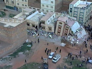 JORDSKJELV: Al Hoceima, i det nordlige Marokko ble rammet i beruar 2004. Foto: AP/Scanpix